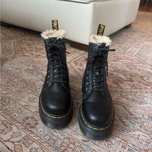 Dr. Martens Jadon fur lined leather platform boot